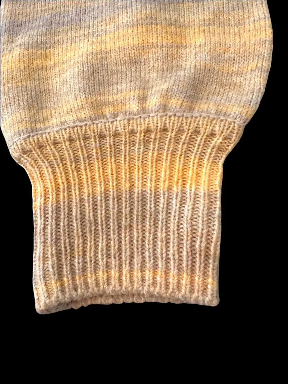 J.Crew Cashmere Merino Space Dyed Half Zip Gold Stripe Sweater Sz S NWOT